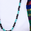 handmade faceted wood and turquoise howlite necklace katie bartels