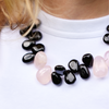 rose quartz and onyx necklace katie bartels