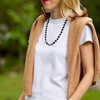 rose quartz and onyx gemstone necklace katie bartels