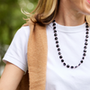 rose quartz and onyx gemstone necklace katie bartels