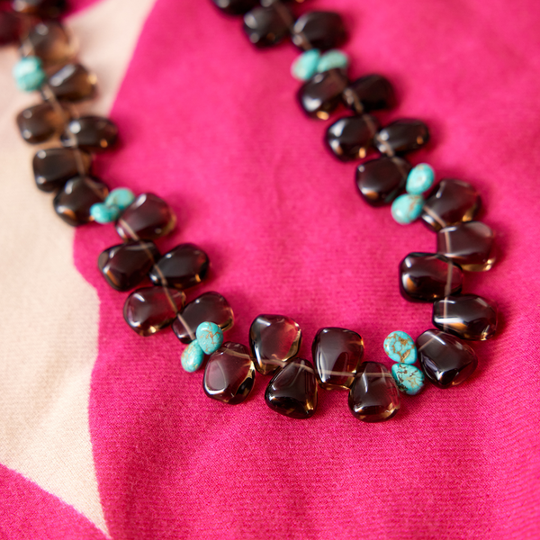 Turquoise & Smoky Quartz Necklace