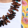 handmade wood and turquoise howlite necklace katie bartels