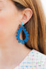 handmade designer womens blue laser cut wood earrings katie bartels