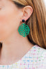 handmade designer womens green laser cut wood rima earrings katie bartels